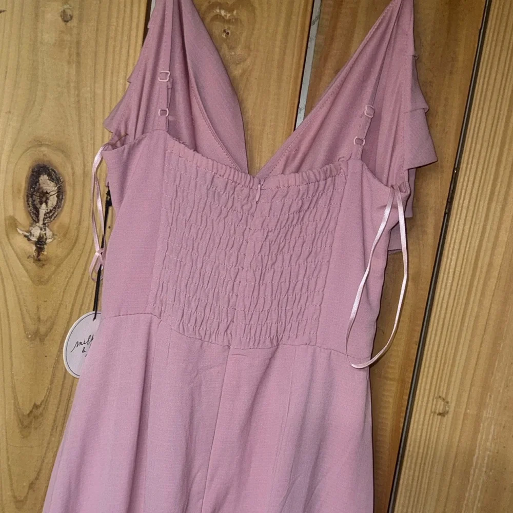 Elegant Pink Ruffled Maxi Dress - Picture 4 of 9